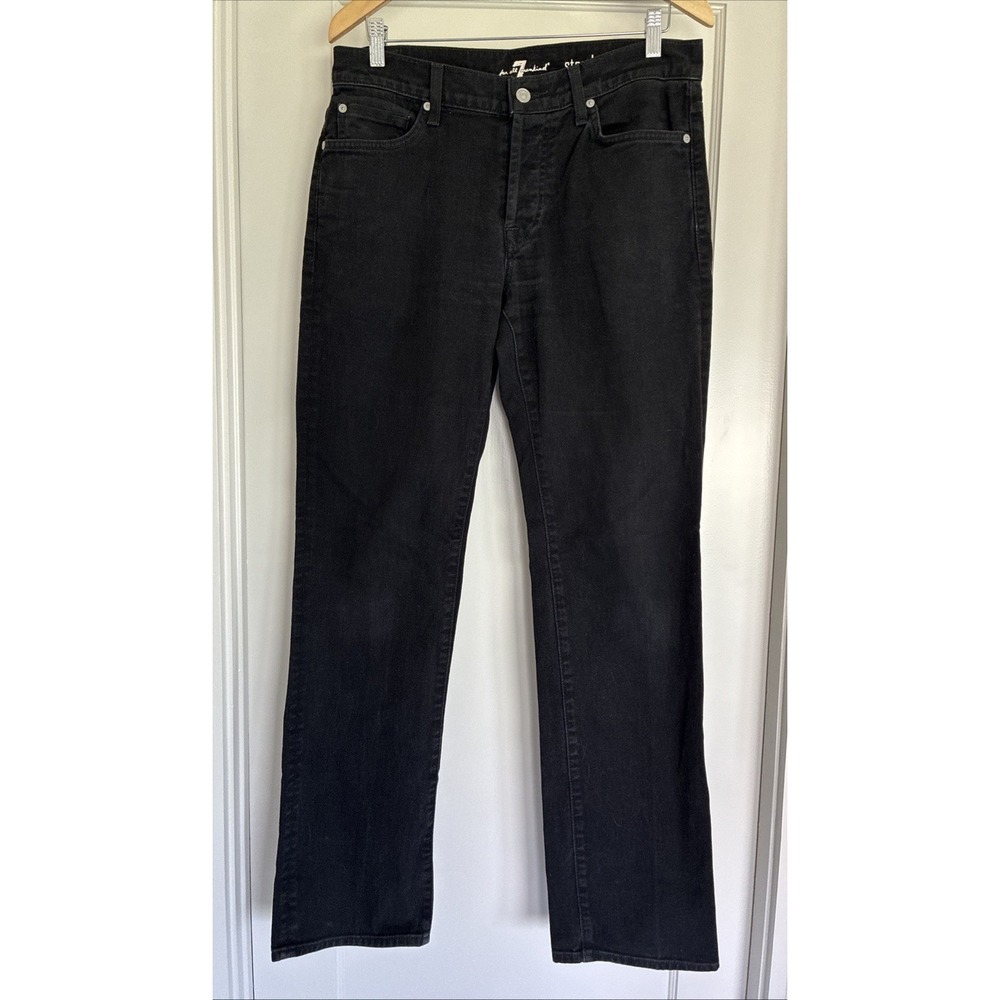 7 Seven For All Mankind Mens 32x33 Black Standard Button Fly Denim